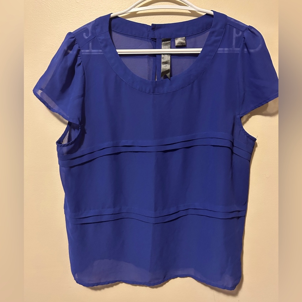 Purple (photos look blue but it is Purple) sheer top